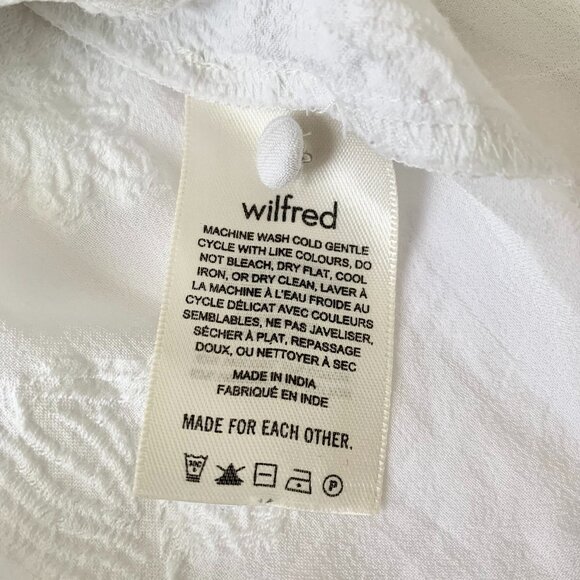 Wilfred Augustine Blouse Ruffled Peplum Cropped Sheer Floral Blouse Coquette - Picture 13 of 16